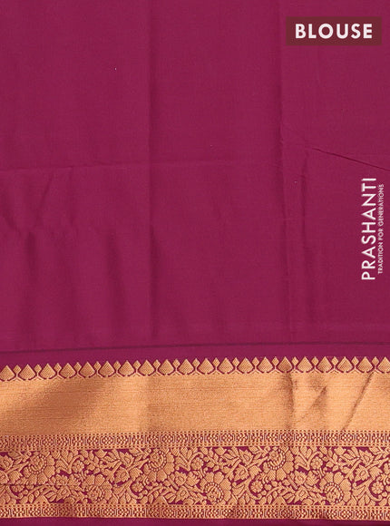 Semi soft silk saree light pink and wine shade with allover zari weaves & buttas and rich zari woven border
