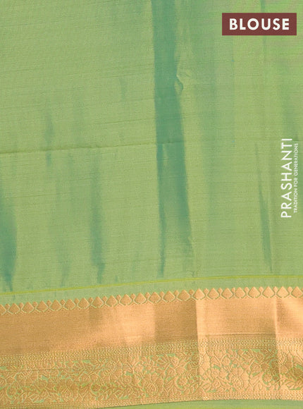 Semi soft silk saree lavender and teal green with allover zari weaves & buttas and rich zari woven border