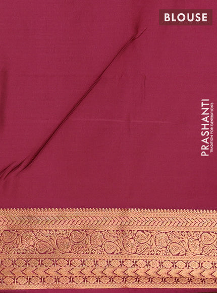 Semi soft silk saree mehendi green and maroon shade with allover zari woven buttas and zari woven border