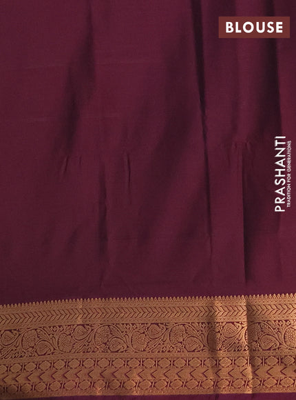 Semi soft silk saree grey and wine shade with allover zari woven buttas and zari woven border