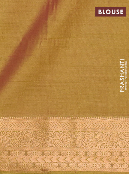 Semi soft silk saree pink and lime green with allover zari woven buttas and zari woven border