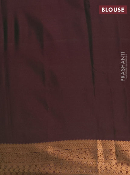 Semi soft silk saree dual shade of mustard green and bottle green with allover zari woven buttas and zari woven border