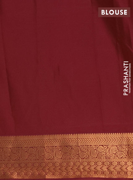 Semi soft silk saree rust shade and wine shade with allover zari woven buttas and zari woven border