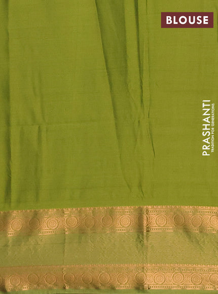 Semi soft silk saree maroon and green with allover zari woven buttas and zari woven border