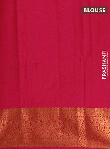 Semi soft silk saree rustic orange and pink with allover zari weaves & buttas and zari wovne border