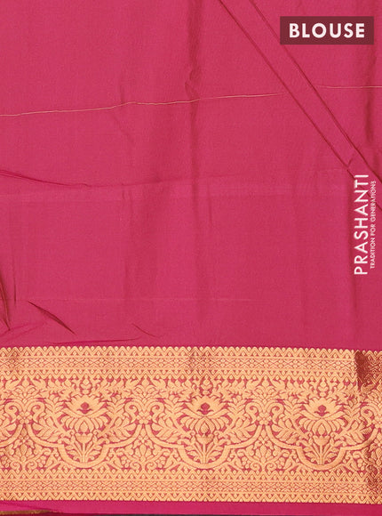 Semi soft silk saree beige and pink with allover zari weaves & buttas and zari wovne border
