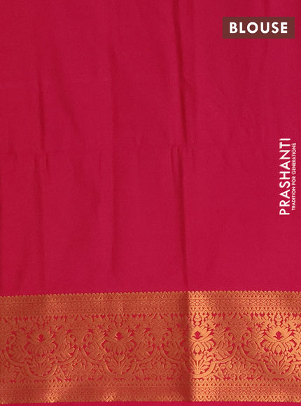 Semi soft silk saree peach shade and pink with allover zari weaves & buttas and zari wovne border