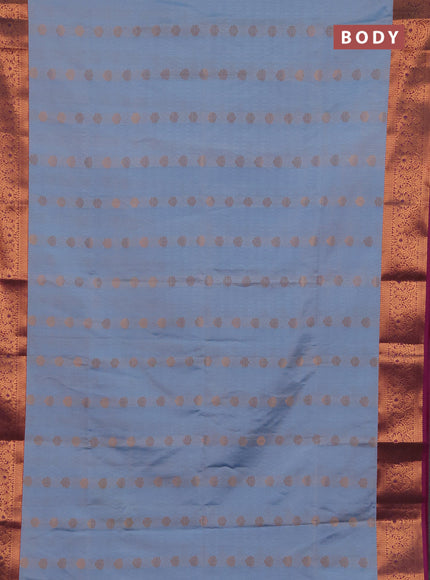 Semi soft silk saree pastel blue and dual shade of pink with allover zari weaves & buttas and zari wovne border