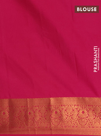 Semi soft silk saree light pink and pink with allover zari weaves & buttas and zari wovne border