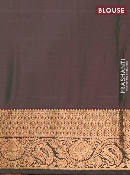 Semi soft silk saree pastel green and bottle green with allover silver & gold zari stripes & buttas and zari woven border