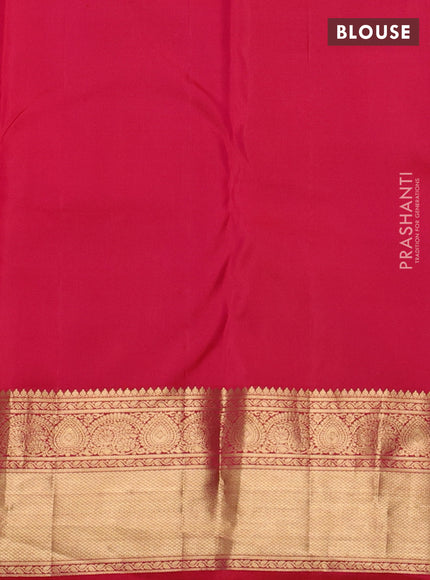 Pure kanchipuram silk saree pink with allover zari woven brocade weaves and rich zari woven border