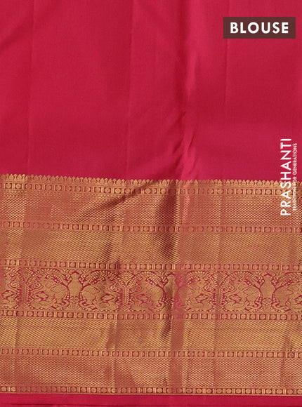 Pure kanchipuram silk saree pink with allover zari woven brocade weaves and rich zari woven border