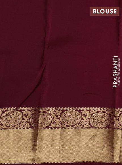 Pure kanchipuram silk saree wine shade with allover zari woven brocade weaves and rich zari woven border