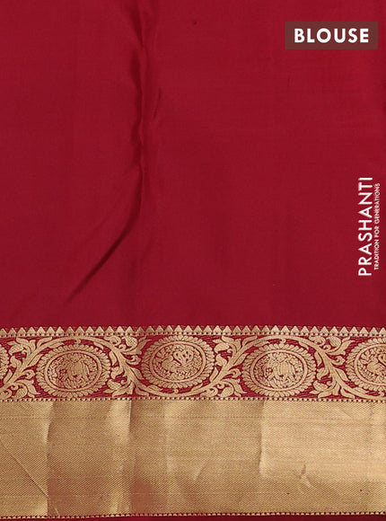 Pure kanchipuram silk saree maroon with allover zari woven brocade weaves and rich zari woven border