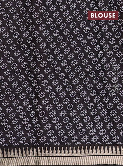 Semi maheshwari cotton saree maroon and black with allover ikat prints and zari woven border