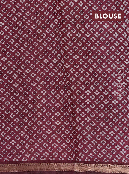 Semi maheshwari cotton saree mustard yellow and deep maroon with allover ikat prints and zari woven border