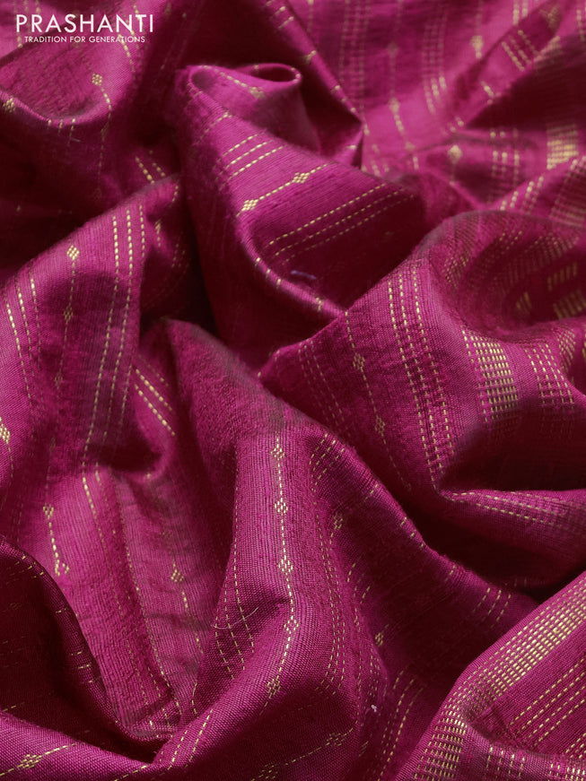 Pure dupion silk saree pink with allover zari weaves and floral embrodery work border