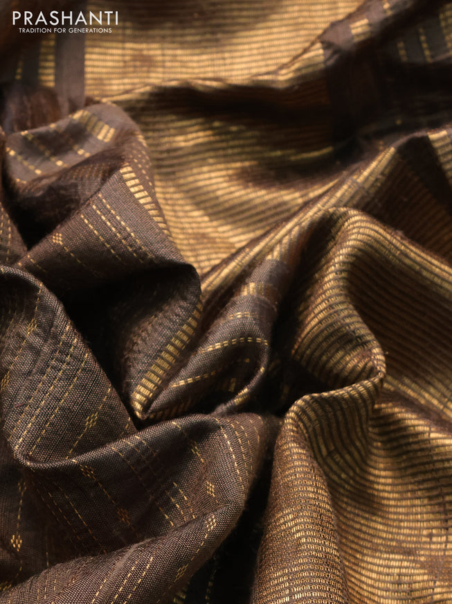 Pure dupion silk saree elaichi green with allover zari weaves and floral embrodery work border