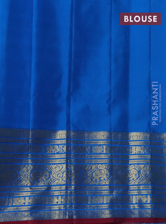 Pure gadwal silk saree light green and cs blue with zari woven buttas and long zari woven border