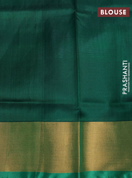 Pure uppada silk saree dual shade of green with floral jamdhani buttas and jamdhani design pallu