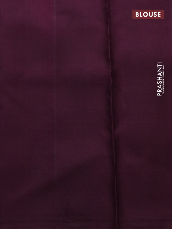 Pure kanchipuram silk saree pista green and wine shade with allover zari weaves & buttas in borderless style