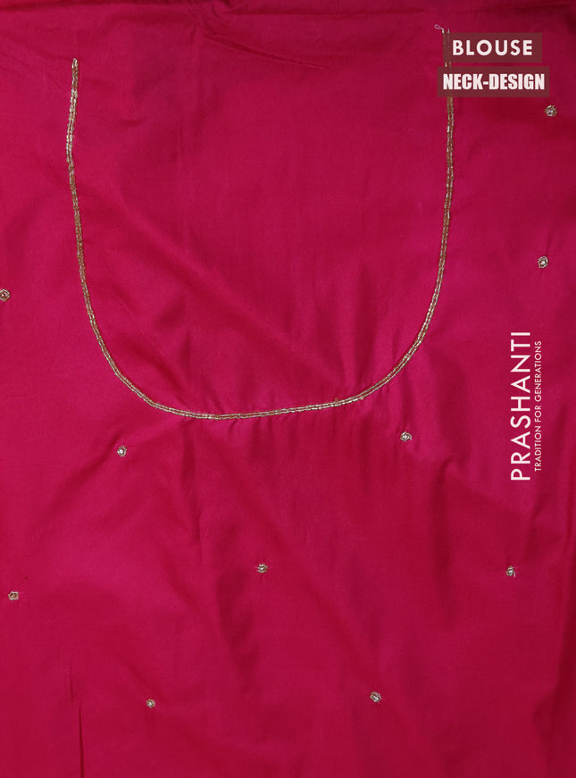 Banarasi silk saree pink with allover zari woven brocade weaves and embroidery mirror work border