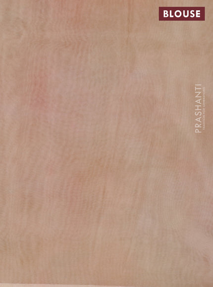 Semi organza saree sandal with allover floral prints in borderless style