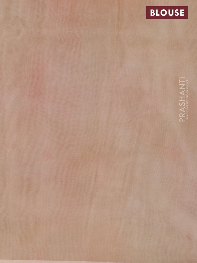 Semi organza saree sandal with allover floral prints in borderless style