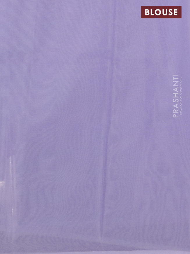 Semi organza saree lavender with floral butta prints in borderless style