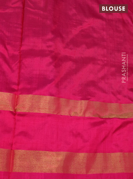 Pochampally silk saree royal blue and pink with allover patola weaves and zari woven ikat border