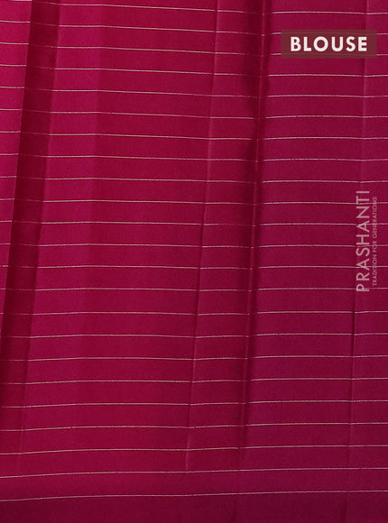 Pure soft silk saree dual shade of blue and pink with allover zari checks & buttas in borderless style