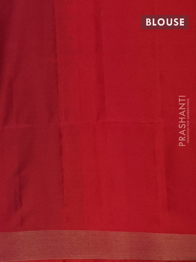 Pure soft silk saree cs blue and dual shade of pinkish orange with zari woven muniya buttas and temple design zari woven border