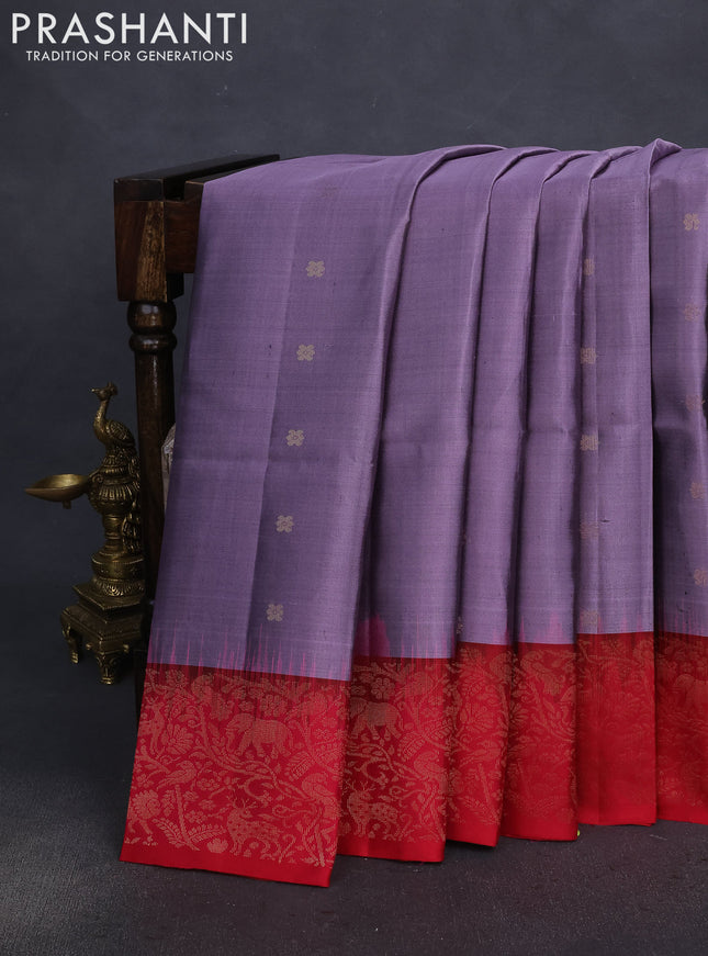 Pure soft silk saree pastel violet and dual shade of pink with zari woven buttas and zari woven border