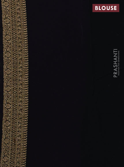 Banarasi georgette saree violet and red black with allover woven buttas and woven border