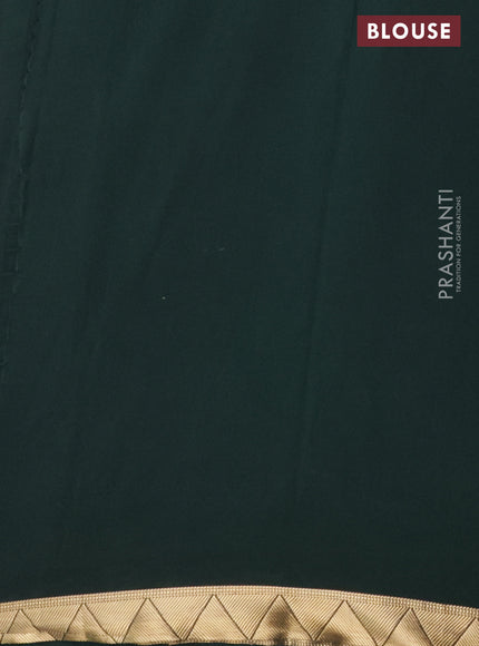 Semi mysore silk saree pink and dark green with half & half style and kalamkari prints