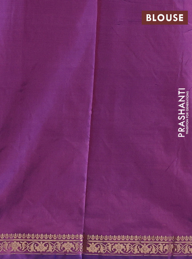 Banarasi katan silk saree dual shade of purple with zari woven floral buttas and zari woven border