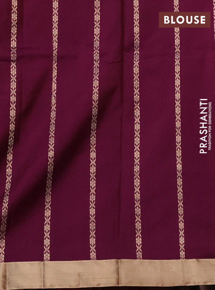 Banarasi katan silk saree dark magenta pink with zari woven floral buttas and zari woven border