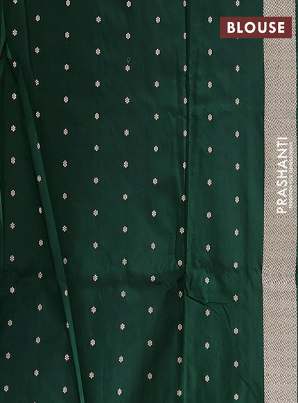 Banarasi katan silk saree green with zari woven floral buttas and zari woven border