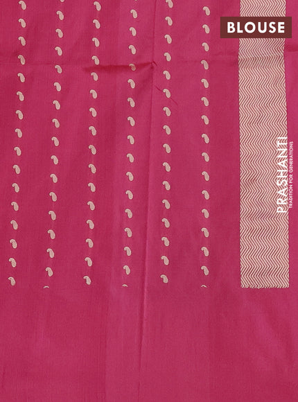 Banarasi katan silk saree peach pink shade with zari woven buttas and thread & zari woven border