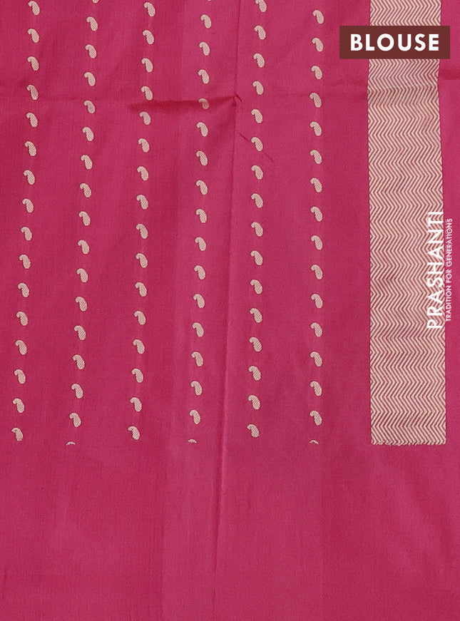 Banarasi katan silk saree peach pink shade with zari woven buttas and thread & zari woven border