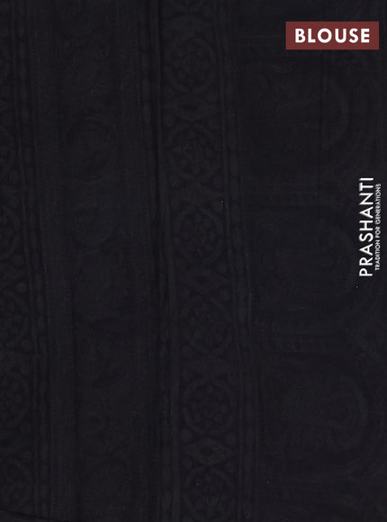 Jaipur cotton saree green and black with allover kalamkari print and printed border