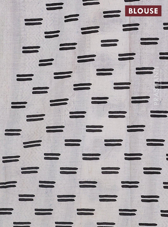 Jaipur cotton saree blue and black with allover floral prints and printed border