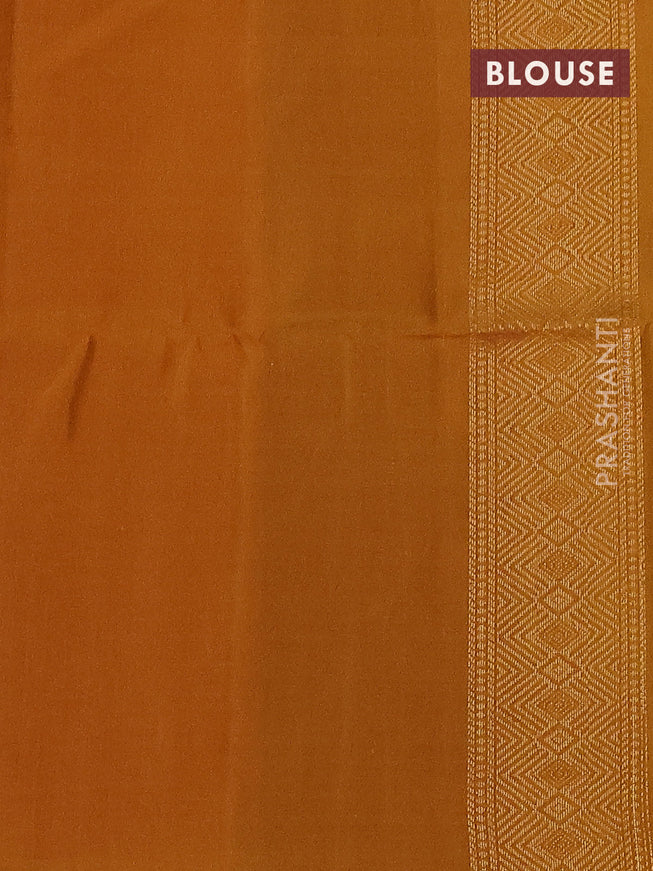 Pure soft silk saree green and mustard yellow with allover ikat weaves & zari buttas in borderless style