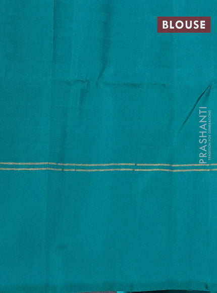 Pure soft silk saree dual shade of pinkish orange and teal green shade with allover zari weaves and zari woven simple border