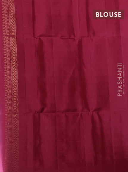 Pure soft silk saree teal blue and mauve pink with allover ikat weaves & zari buttas in borderless style