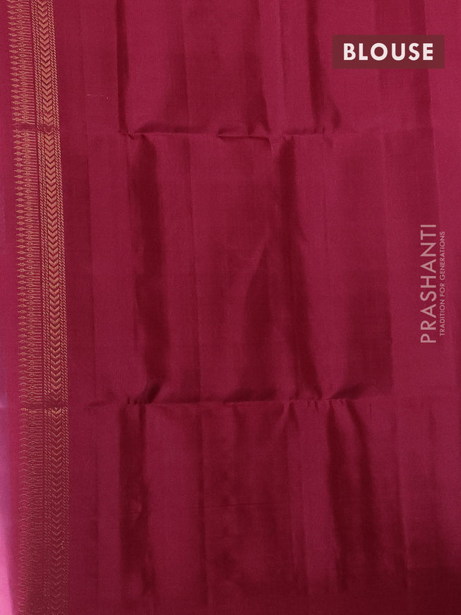 Pure soft silk saree teal blue and mauve pink with allover ikat weaves & zari buttas in borderless style