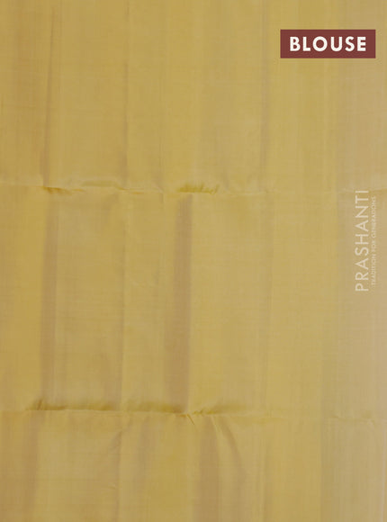 Pure soft silk saree yellow with allover floral zari woven buttas in borderless style