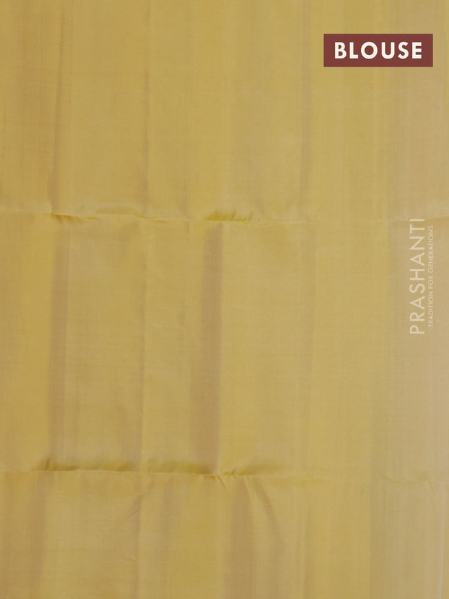 Pure soft silk saree yellow with allover floral zari woven buttas in borderless style