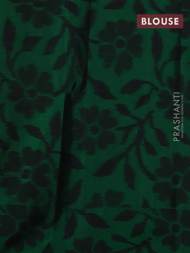 Pure soft silk saree yellow and green with copper zari woven buttas and ikat style border