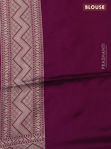 Banarasi uppada silk saree purple with allover zari woven floral weaves and zari woven border